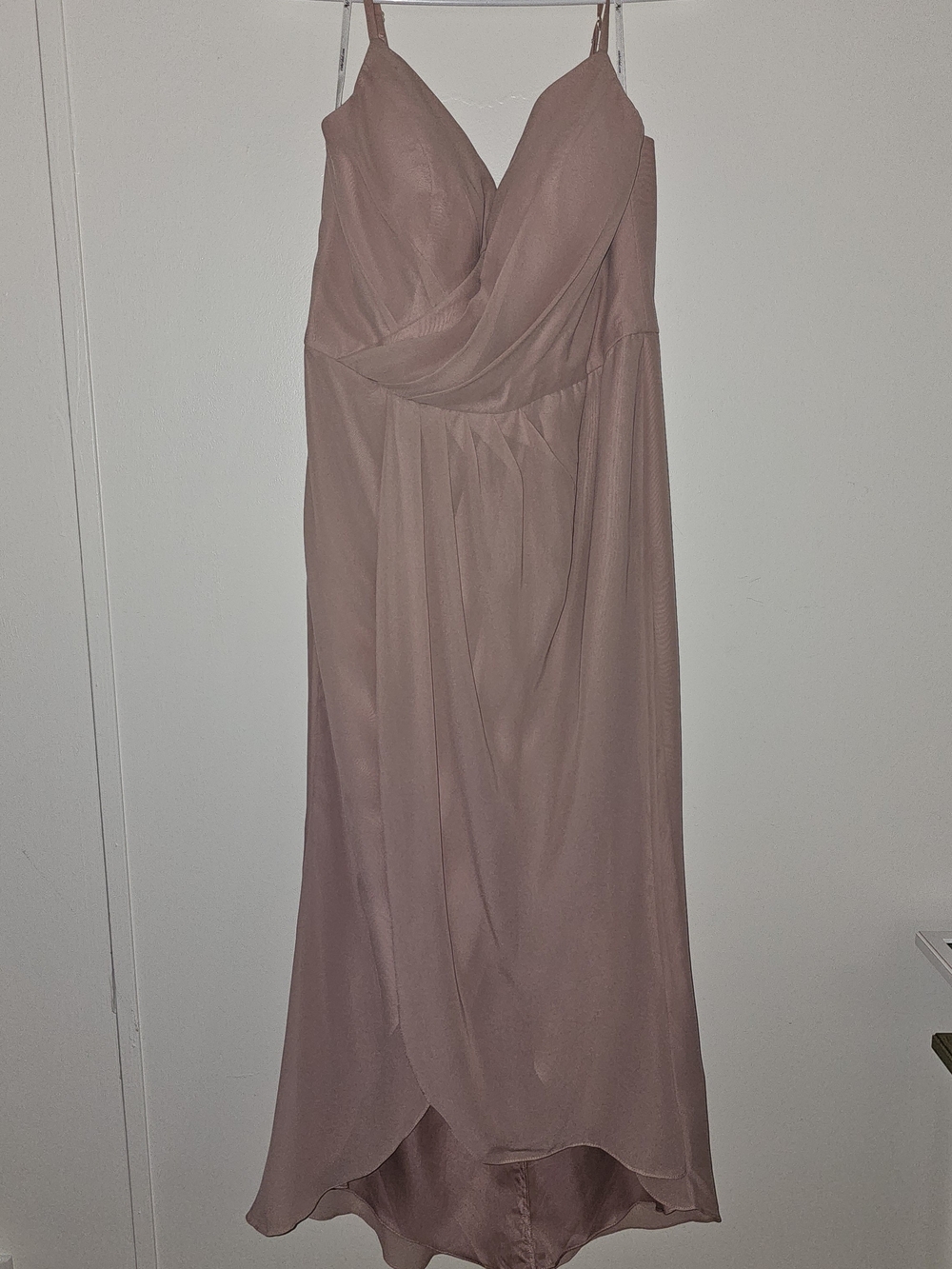 AW Bridal Mauve Chiffon Bridesmaid Dress - High-Low/Tulip Hem